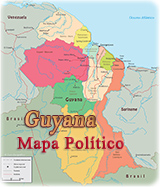 Mapa politico Guiana