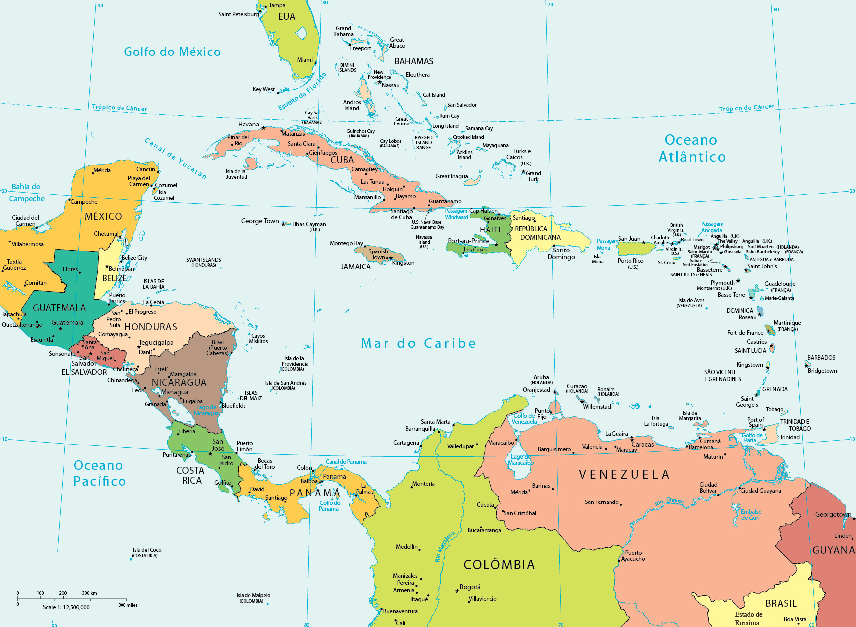 Mapa Antilhas