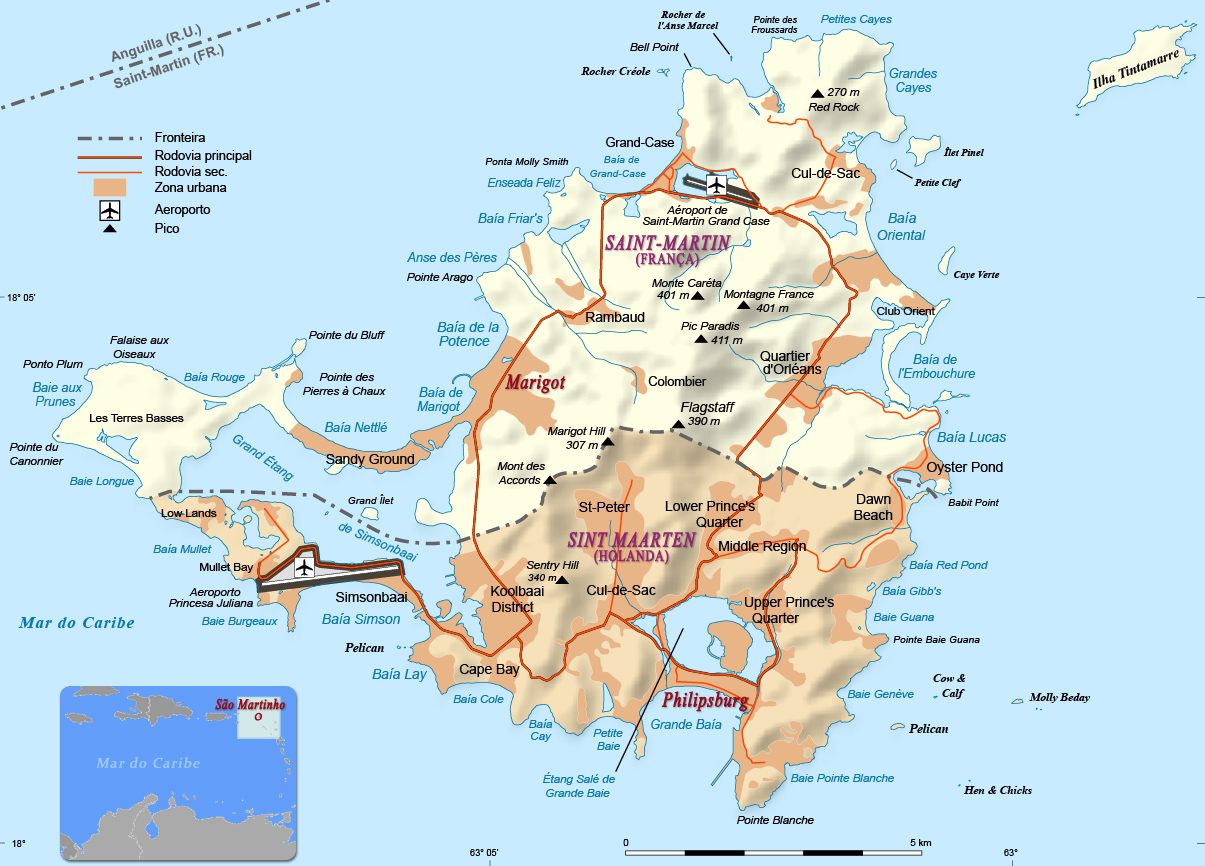 Mapa Ilha São Martinho