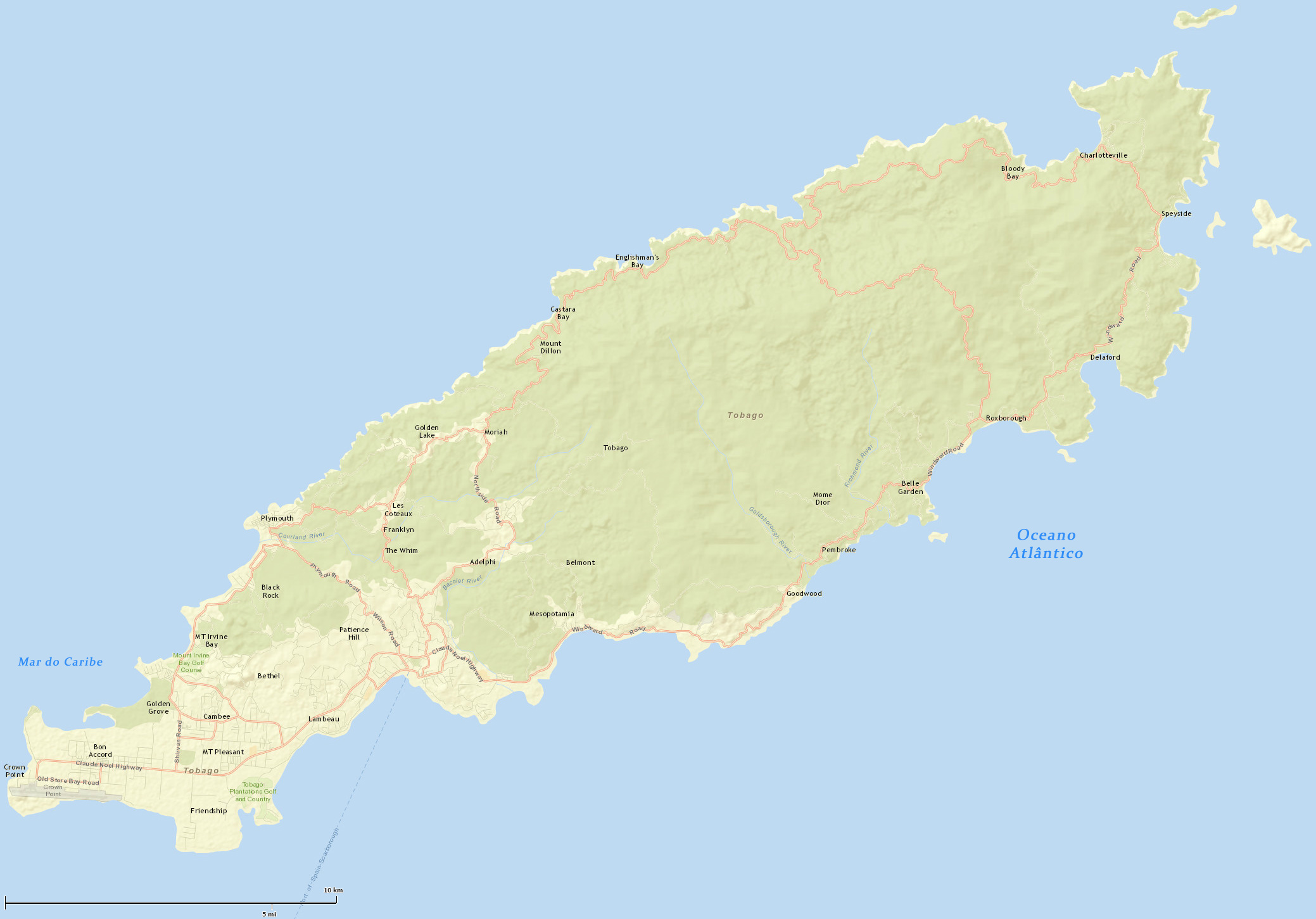 Mapa Tobago